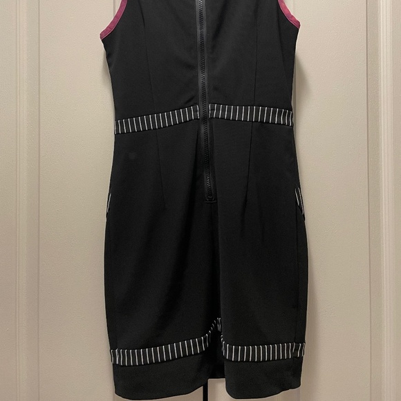 Black Mini Dress with Multicolor Edging - Picture 3 of 5